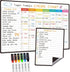 CLEVER CLEAN 14.5"x11" Magnetic Dry Erase Chore Chart for Kids, Teens, Adults, Includes 6 Extra Fine Point Markers