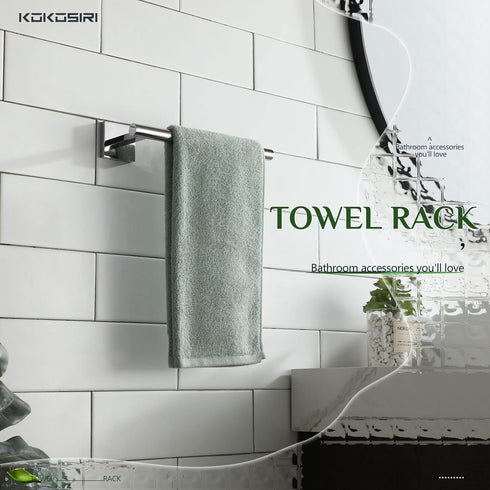2 Pack, B3008CH-P2 KOKOSIRI Hand Towel Bar Chrome Bathroom Towel Rail Holder Kitchen Paper Holder Wall Mounted Toilet