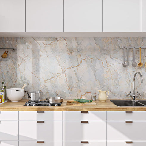 VaryPaper 15.7"x78.7" Glossy Marble Contact Paper for Countertops Waterproof Marble Peel and Stick Wallpaper Removable Self Adhesive Marble Vinyl Granite Contact Paper for Kitchen Cabinets Bathroom by VaryPaper