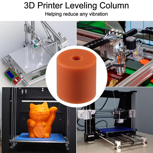 10Pcs 3D Printer Heatbed Silicone Leveling Column, 18mm Heatbed Parts, Solid Bed Mounts for CR-10 Ender 3 (Brown, 18mm)