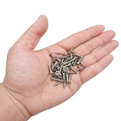 #6 x 5/8" 304 Stainless Steel Wood Screws - Phillips Flat Head Self Tapping Screws, 100 Qty