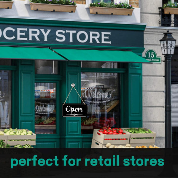 CARGEN Open Signs - Double Sided Open Closed Sign with Rope, Business Hours Hanging for Walls Window Shop Bar Hotel