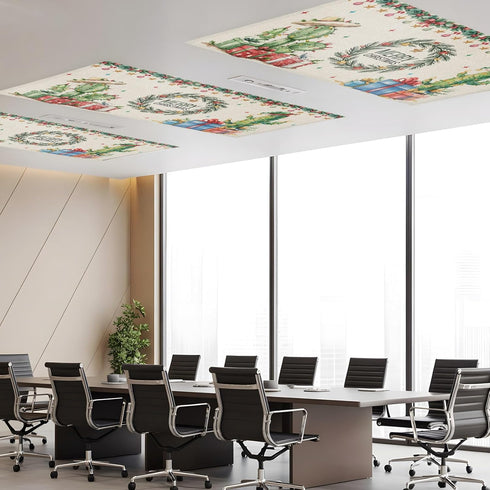 Smile Sunflower 3PCS 10 Merry Christmas Cactus Gift Linen Fluorescent Light Covers - Lampshade Ceiling Lights