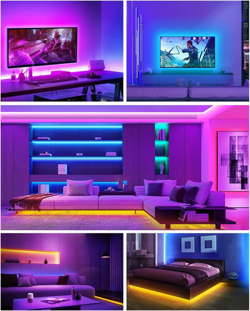 LED Lights for TV Backlight, 13.1ft USB RGB TV Light Strip for 40-65 inch TV, Color Changing with Remote Music Sync