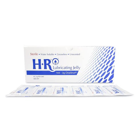 HR Pharma Sterile Bacteriostatic Lubricating Jelly Oneshot Packets for Catheter Insertion, Anti-Chafing and Personal