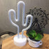 Green Cactus Neon Light Signs LED Cactus Neon Night Lights with Pedestal Room Decor Battery/USB Operation Lamps Neon