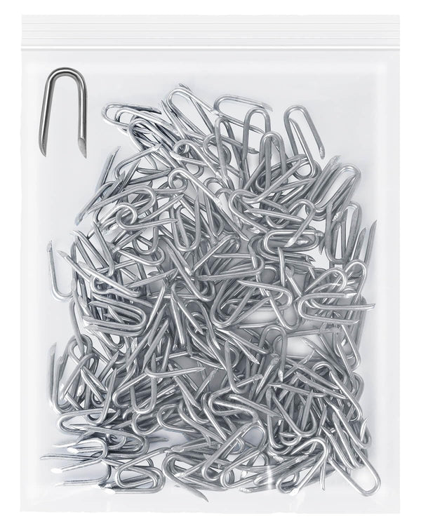 vensovo 200pcs Wire Fence Staple, Steel U-shaped Nail for Wire Mesh, Galvanized Fasteners for Wooden Fence