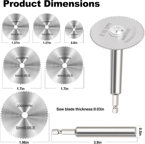 Inside Pipe Cutter for PVC Pipe, Professional Cutter with 6pcs Rotary Drill Saw Blades and 1/4" Hex Shank