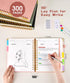 Pink Leather 5 Subject Hardcover Spiral Notebook Journal, 300 Pages, College Ruled, 8"x10" Large B5 for Women