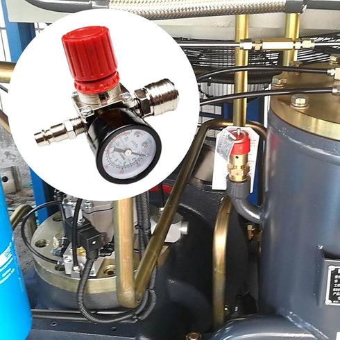 1/4" Air Compressor Pressure Regulator with Gauge 0-180 PSI Inline for Air Compressor and Pneumatic Tools