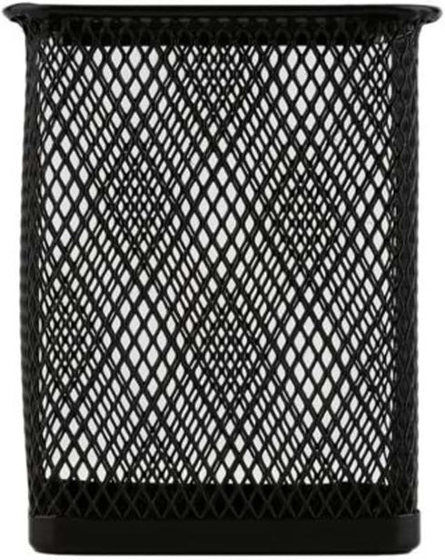 EORTA Black Metal Mesh 3 Pack Square Pen Holders, Pencil Holders, Desk Stationery Organizer Cups