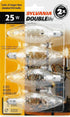 13748 25B10C/CRYSTAL/DL/BL 120V 4-Pack B10 Bulb Sylvania Decor Torpedo Light