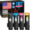 Cartlee Set of 4 High Yield Laser Toner Cartridges for Xerox Phaser 6510, Workcentre 6515 (1 Black, 1 Cyan, 1 Magenta,