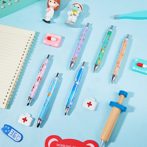 Thenshop Funny Nurse Pens - Cartoon Ballpoint Nursing Pens with Black Ink for Appreciation Gifts (24 Pcs)