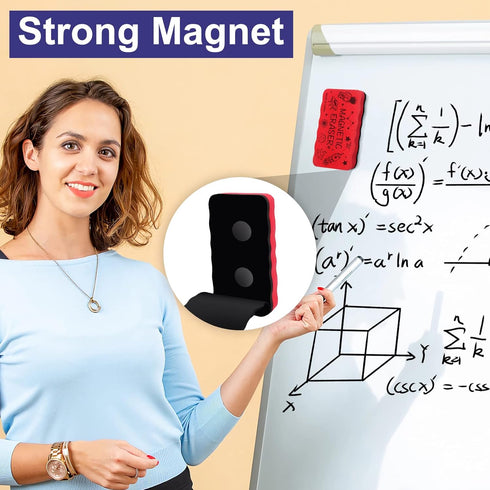 IHPUKIDI Magnetic Dry Erase Eraser, 4 Pack Whiteboard Erasers for Classroom, Home, Office, 4 Colors