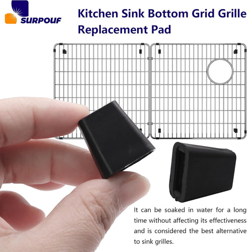 (8Pcs) Kitchen Sink Bottom Grid Grille Replacement Pad, Sink Grid Rubber Feet, Sink Protector Fits For Elkay Sink Parts