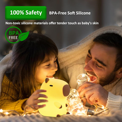 Dimmable, OkiyiD Capybara Night Lamp, Capybara for Loved Ones and Friends, Capybara Light Gift, ABS+SIL, Touch Control