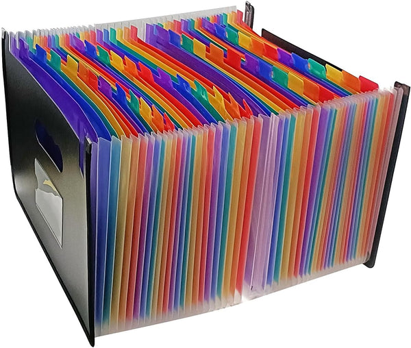 PENCK Accordion File Keeper, 48 Pockets Expanding File Folder, Large Capacity Multicolored Portable Accordion A4