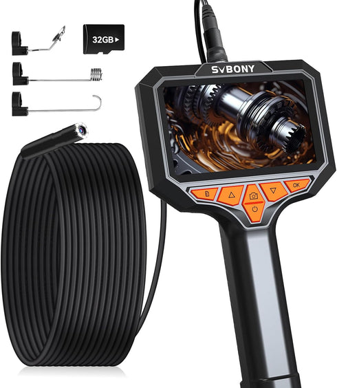 SVBONY Borescope Camera with Light, Video Inspection Scope with 8 LED Lights, 1920P