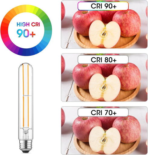 Gozelux Dimmable E26 Bulb 6W 60 Bulbs AC120V 2700K 60 750LM T10 Bulb Pack 6 Light Equal watt LED Light Warm White