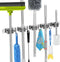voze 5 Racks and 4 Hooks Mop and Broom Holder Wall Mount, Heavy Duty Storage Tool Racks for Kitchen and Garage
