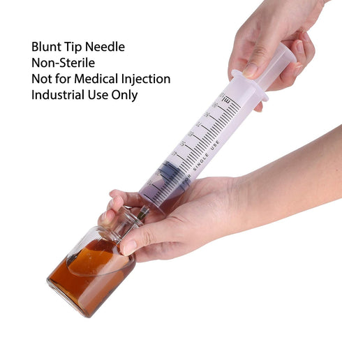 2 Pack 100ml Syringes with 55.1 Inch Tube and Needles 14G 1.5”, Sterile Individually Packaged