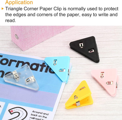 PATIKIL 5Pcs Multifunctional Document Clip, Triangular Clips for Books Pages, Transparent White