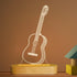 3D Guitar Illusion Optical Night Light LED Bedside Lamp for Children Men Him Musicians Lovers Christmas Gifts Soft Warm