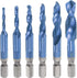 uxcell Combination Drill and Tap Bit Set M3 M4 M5 M6 M8 M10 with 1/4" Hex Shank, High Speed Steel Countersink Tapping