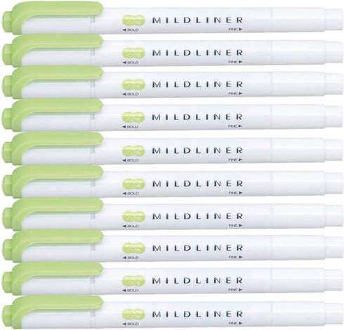 Highlighter Pen Markers, Mild Green (WKT7-MG), Pack of 10