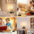 Dimming Industrial Bedside Table lamp for Bedroom -Touch Lamp with USB-A+C Charging Ports & AC Outlet. Nightstand Lamp