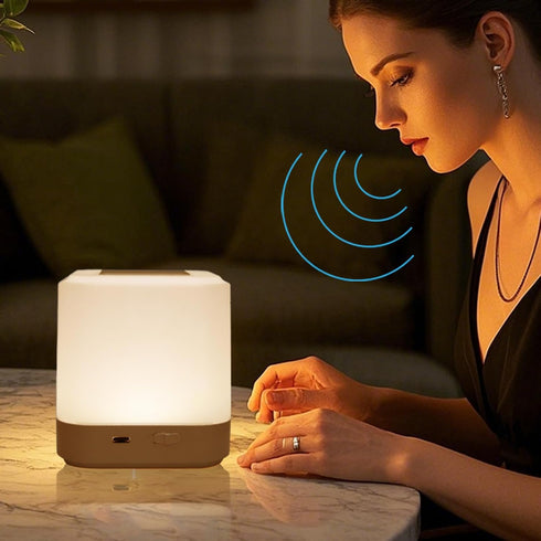 LIPKAHH Touch Lamp for Nightstand,Speech Control Bedside Lamp Touch Control for Bedrooms,Smart Rechargeable