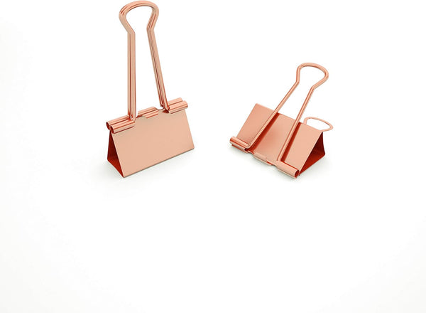 Binder Clips Metal Clamp, Rose Gold (Small) 0.75 inch / 19 mm, 40 PCS