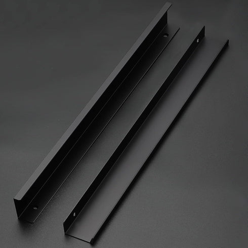 6 Pack 400mm/15.75" Ravinte Finger Pulls for Cabinets Length Black Edge Pulls Matte Black Finger Cabinet Concealed