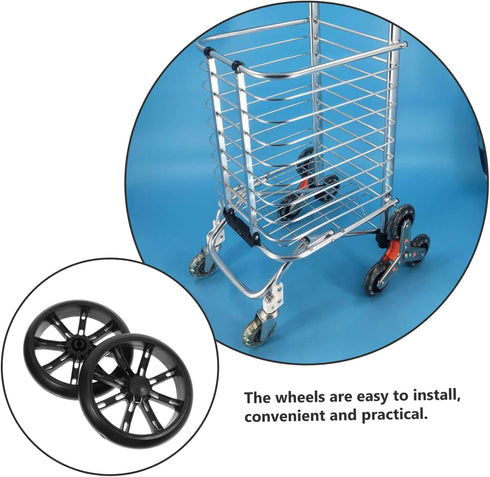 2pcs KALLORY Shopping Trolley Cart Wheels Replacement Parts for Laundry Cart Rolling Wheel