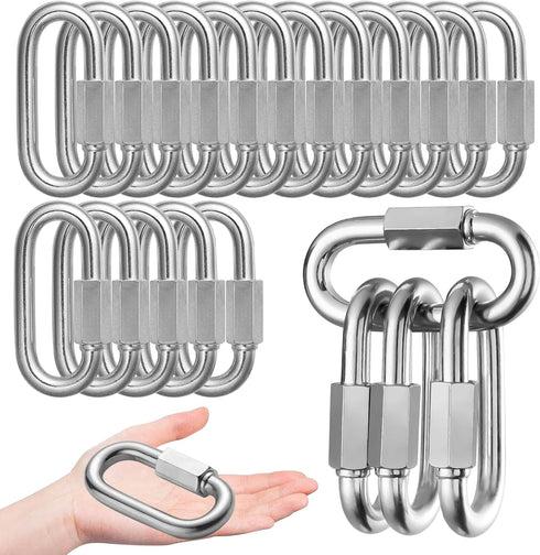 40Pack Heavy Duty Chain Links, 1200lbs Capacity 5/16” Quick Link Locking Carabiners for Safe Chain, Gym, Hammock