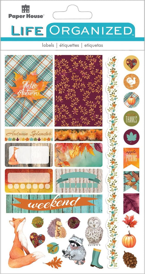 Paper House Productions STPL-0016 Autumn Woods Weekly Kit Planner Stickers, 3-Pack