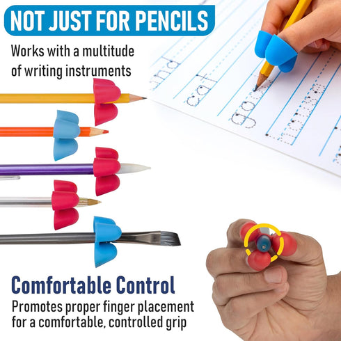 6 Pack The Classics Writing CLAW Pencil Grip Medium Ergonomic Aid for Kids, Pre-K, Special Needs, Fits Pencils, Pens