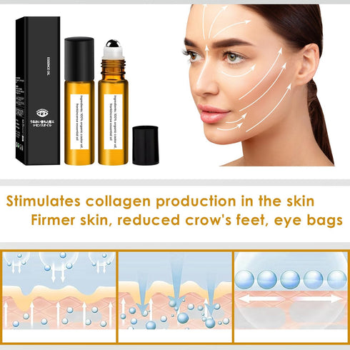 Time Eraser Oil, Roller Ball Castor Oil for Eyes, Frankincense Rollerball, Bags Under Eyes (2 boxes)