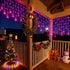 Taoushuleng 96 16 8 Solar LED Icicle String Lights, LED Waterproof Christmas Lamp with Drops, Lighting Modes, Hanging