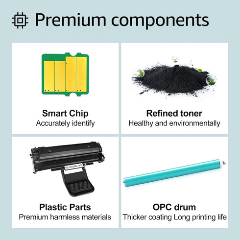 greencycle Black Toner Cartridge Replacement, 1 Pack, Compatible for Samsung ML-2010, ML-1610, ML-1615, ML-2571N Laser