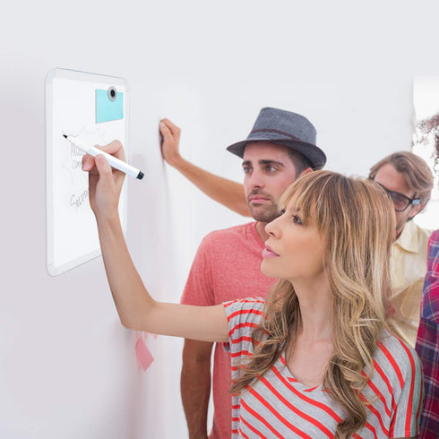 Magnetic Dry Erase Board for School Locker, 8.5" x 11", White-framed with Marker and 2 Magnets for Home, Office, Travel