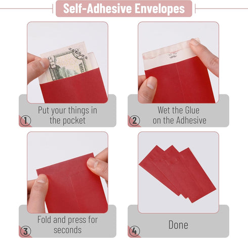 Mr. Pen 100 Pack Money Envelopes for Cash, 6.5" x 3.5", Red, Small Envelopes for Budgeting and Money Saving Challenge