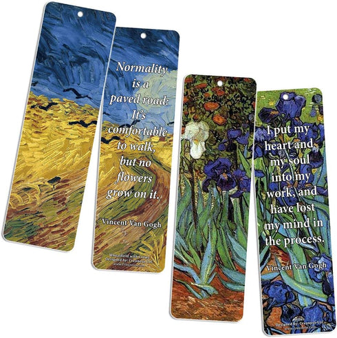 Loving Vincent Van Gogh Inspiring Quotes Bookmarker Cards, 36-Pack, Cool Classical Painting Art Print