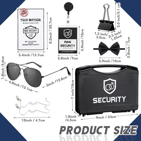 7 Set Mepase Pcs Ring Wedding Bearer Security Include Ring Bearer Box ID Badge Holder Sunglass Acoustic Earpiece Tube