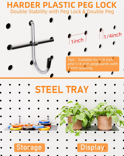 INCLY 238PCS Pegboard Accessories Organizer Kit, Hooks Assortment with Bins and Paper Towel Holder for Garage
