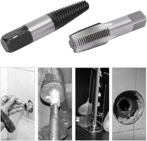 Garosa Pipe Tap Set, 1/2 inch Thread Broken Pipe Extractor Tools for Home Water Pipe Repair Kit
