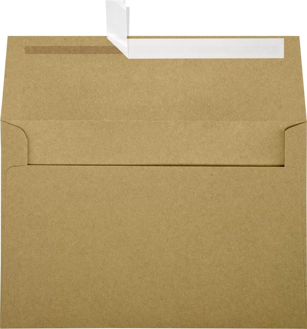 LUXPaper A8 Invitation Envelopes, Peel & Press, 5 1/2" x 8 1/8", Grocery Bag Brown, 70lb. Text, 50 Qty