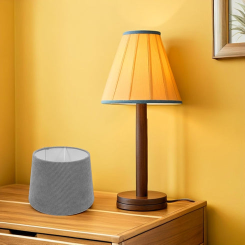18.5cm HEMOTON Gray Fabric Lampshade for Table and Floor Lamps, Modern Replacement Light Cover with Diameter, Suitable