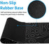 Large Topographic Map Gaming Mouse Pad for Desk, Black Desk Pad with Non-Slip Rubber Base, Desk Decor